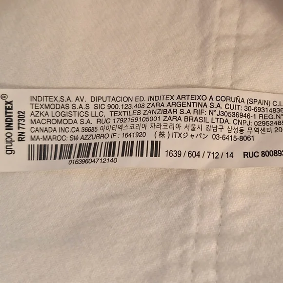 Zara white denim belted mini dress sz 13-14 NWT *G - Picture 8 of 8